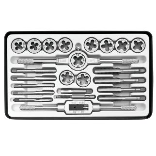 Набор метчиков и плашек дюймовый 24пр. ЭВРИКА фото