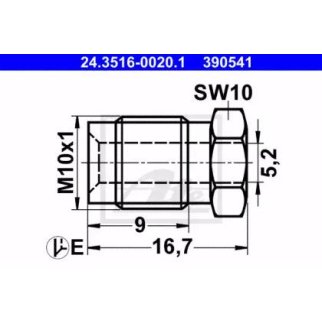 Штуцер тормозной трубки ATE 24.3516-0020.1 фото