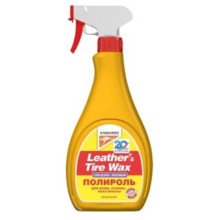 Полироль матовый (кож.,рез.,пласт.) Leather & Tire Wax Low Gloss, 500мл KANGAROO фото