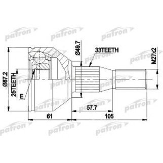 Шрус привода PATRON PCV9110 фото