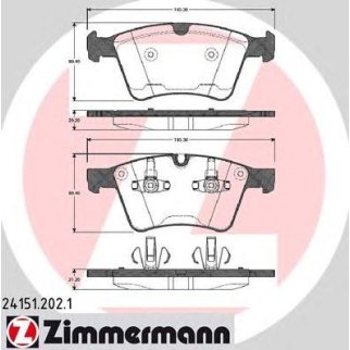 Колодки тормозные передние к-кт Zimmermann 24151.202.1 фото