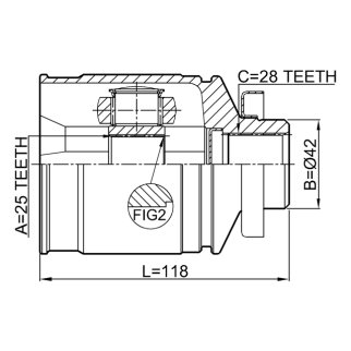 ШРУС ВНУТРЕННИЙ ПРАВЫЙ 25X42X28 (FEBEST) фото 2