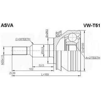 ШРУС наружный 27x63x38 фото