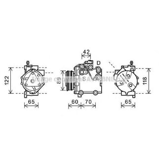 Компрессор системы кондиционирования AVA SZAK125 фото