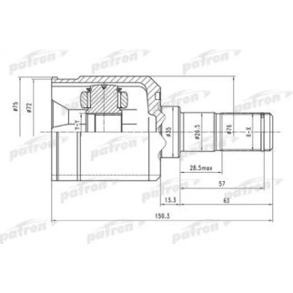 Шрус привода PATRON PCV1516 фото