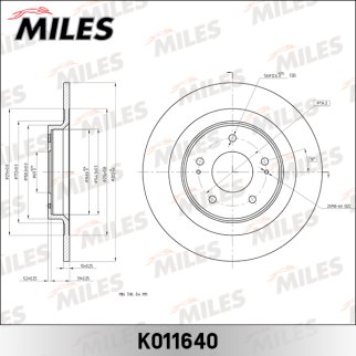 Диск тормозной задний MILES K011640 фото