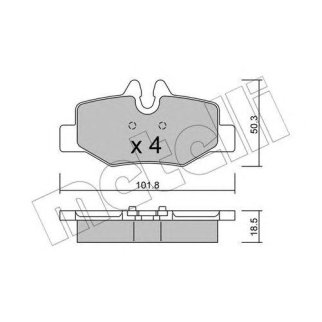 Колодки тормозные задние дисковые к-кт metelli 22-0576-0 фото