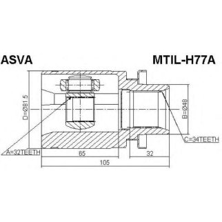 ШРУС ВНУТРЕННИЙ ЛЕВЫЙ 32x48x34 фото