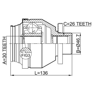 Шрус внутренний 30x46.7x26 фото 2