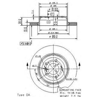 Диск тормозной brembo 09.9425.11 фото