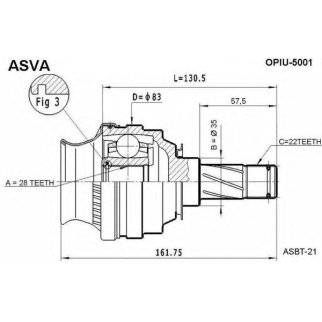 ШРУС внутренний ASVA OPIU-5001 фото