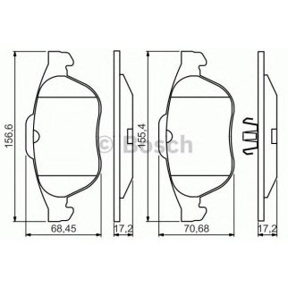 Колодки тормозные передние к-кт BOSCH 0 986 495 264 фото
