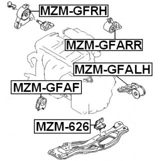 Опора двигателя задняя FEBEST MZM-GFARR фото 2