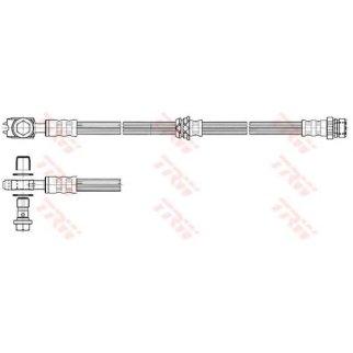 Шланг тормозной передний L=R VW Passat B6/CC all 05-> /L=615mm TRW PHD560 фото