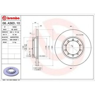 Диск тормозной brembo 08.A363.10 фото