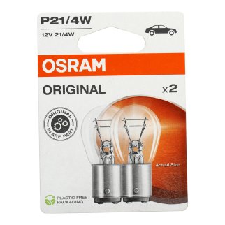 Лампа 12V P21/4W 21/4W BAZ15d OSRAM ORIGINAL LINE 2 шт. блистер 7225-02B фото