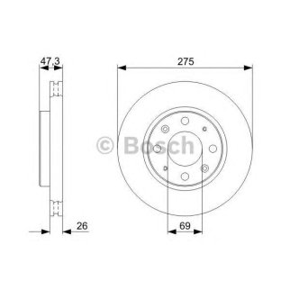Диск тормозной передний вентилируемый BOSCH 0 986 479 369 фото