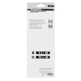 Набор ударных отверток 2 шт, PH2x100, SL6x100 CrV Matrix 19121 MATRIX 19121 фото 1