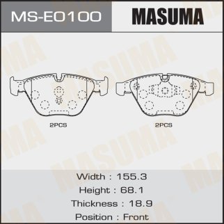 Колодки тормозные передние к-кт Masuma MS-E0100 фото
