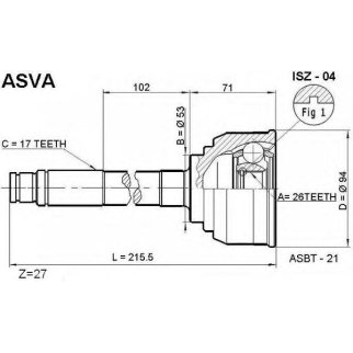 ШРУС наружный ASVA ISZ0-4 фото