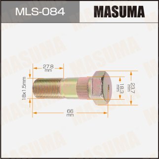 MLS-084_шпилька колесная! M18x1.5 L=65.8 Mitsubishi фото
