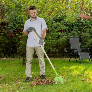 Грабли веерные стальные 425мм, 22 плоских зубьев, эмалированные, без черенка PALISAD фото 6