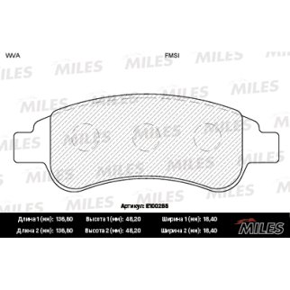 Колодки тормозные передние к-кт MILES E100265 фото