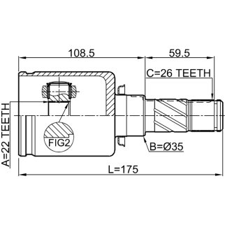 ШРУС ВНУТРЕННИЙ ЛЕВЫЙ 22X35X26, шт фото 2