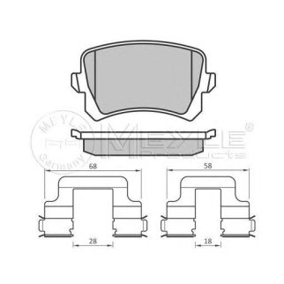 Колодки задние AD A3 A6 VW G4 G5 B5 B6 Tiguan MEYLE 025 244 8317 фото