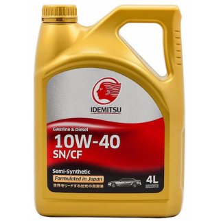 Масло моторное IDEMITSU SN/CF 10W-40 полусинтетическое 4 л 30015045746 фото