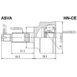 ШРУС НАРУЖНЫЙ 32X63X28 фото