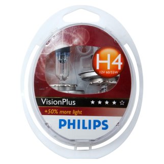 Лампа 12V H4 60/55W +60% PHILIPS VisionPlus 2 шт. DUOBOX 12342VPS2 фото