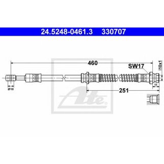 Шланг тормозной ATE 24.5248-0461.3 фото