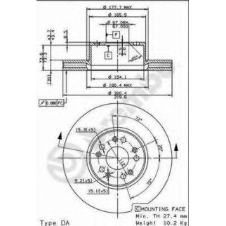 Диск тормозной brembo 09.8726.10 фото