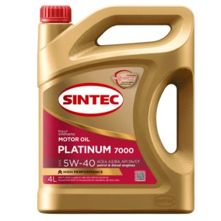 Масло моторное SINTEC PLATINUM 7000 5W40 A3/B4 синт. 4л фото
