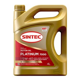 Масло моторное SINTEC PLATINUM 7000 5W40 A3/B4 синт. 4л фото