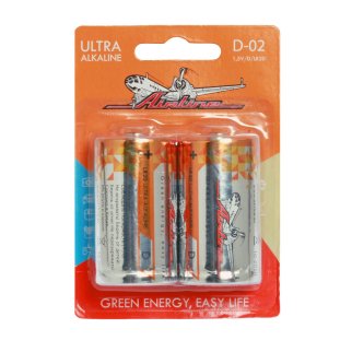 Батарейки 2 шт (блистер) AirLine D-02 фото