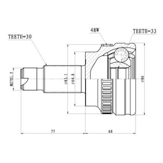 ШРУС для а/м BMW 3 E90 (05-) (наруж. перед.) (GO 2601) фото 3