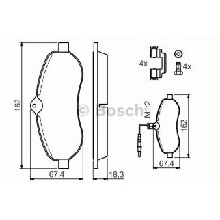 Колодки тормозные передние к-кт BOSCH 0 986 494 163 фото