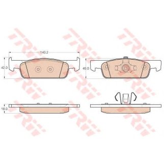 Колодки тормозные передние к-кт TRW GDB2016 фото