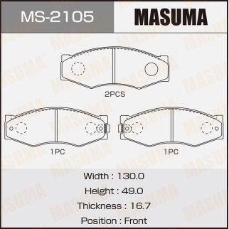 Колодки тормозные передние к-кт Masuma MS-2105 фото