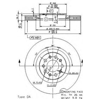 Диск тормозной передний вентилируемый Brembo 09.9365.20 фото