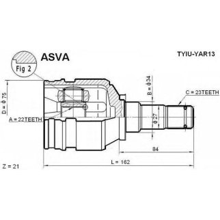 ШРУС ВНУТРЕННИЙ 22x34x23 фото