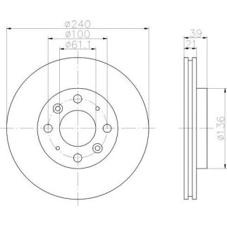 Диск тормозной передний вентилируемый MINTEX MDC1602 фото