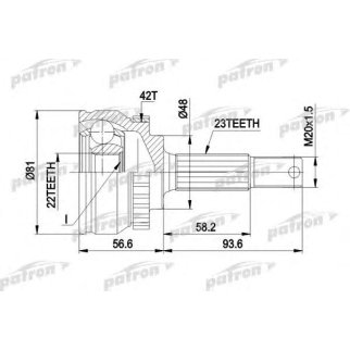 ШРУС наруж. (c ABS !!!) 23x48x22 ABS:42T NISSAN Micra 92-03 фото