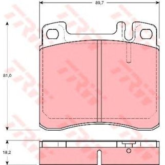Колодки тормозные передние к-кт TRW GDB1122 фото