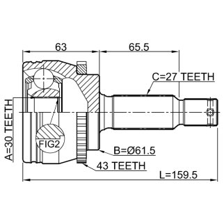 Шрус наружный 30x61.5x27 фото 2