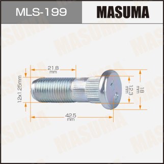 MLS-199_шпилька колесная! M12x1.25 L=42 Suzuki Aerio 01-07/Carry 91-02/Escudo 88-08 фото