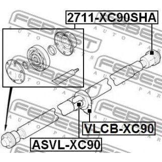 ASVL-XC90_крестовина карданного вала 24x62! Volvo S80 07-16 фото
