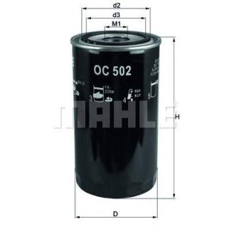 Фильтр масляный MAHLE OC 502 фото 2